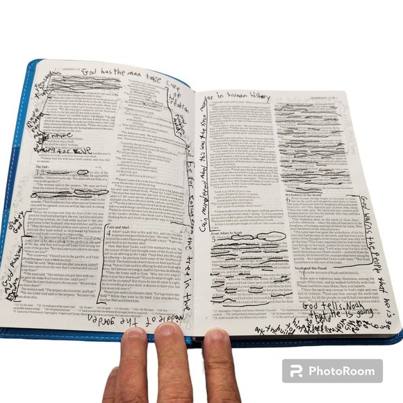 NIV Bible Zondervan Leathersoft Blue Silver Foil Edge Preowned Read Descriptions - Picture 8 of 8